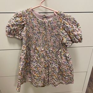 Zara Blooming Meadows Floral Print Puff Sleeve Dress- 3-4 toddler